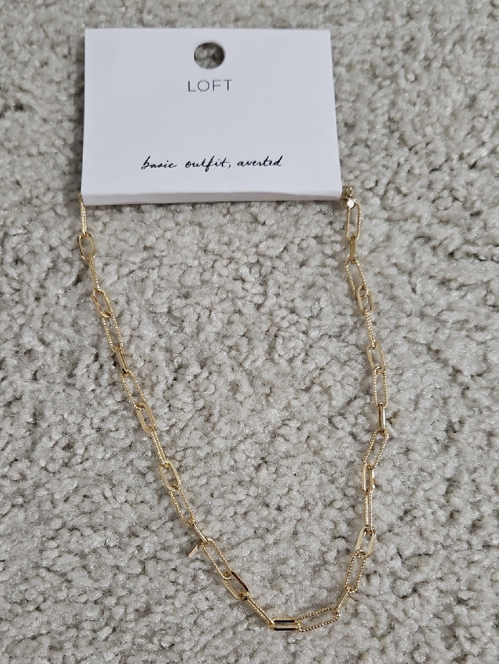 LOFT Gold Paperclip Link Necklace